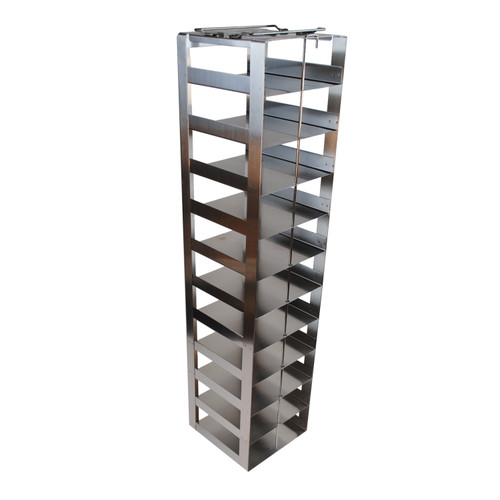 stainless steel vertical freezer rack for chest freezers holds eleven 2 cryoboxes