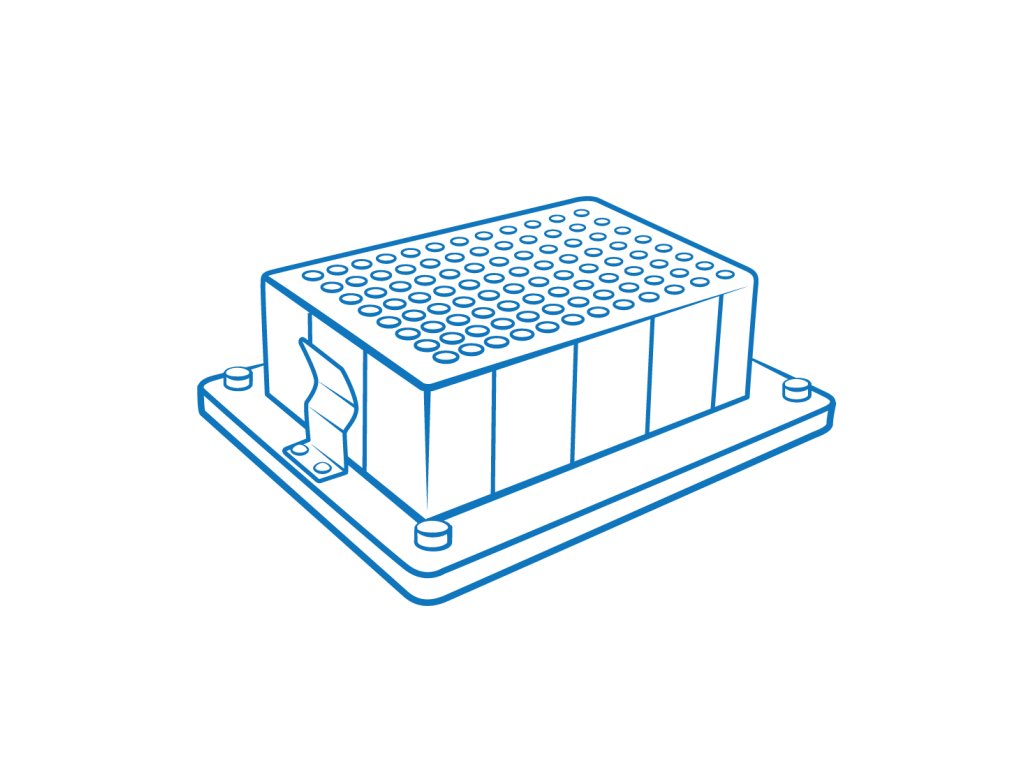 Block B-1R for one Riplate® 96/1000 μl deep-well plate for TS-DW thermal shaker