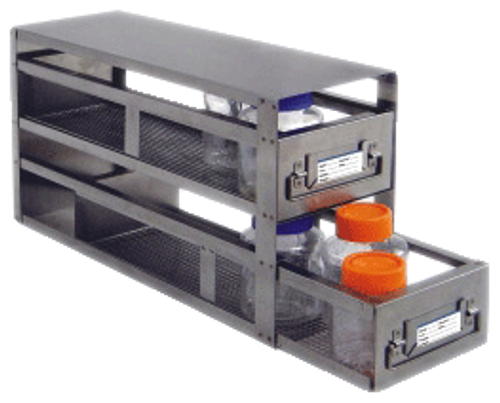 [FR-A-BOT2DRW] stainless steel laboratory freezer rack drawer for storage bottles 2 drawers