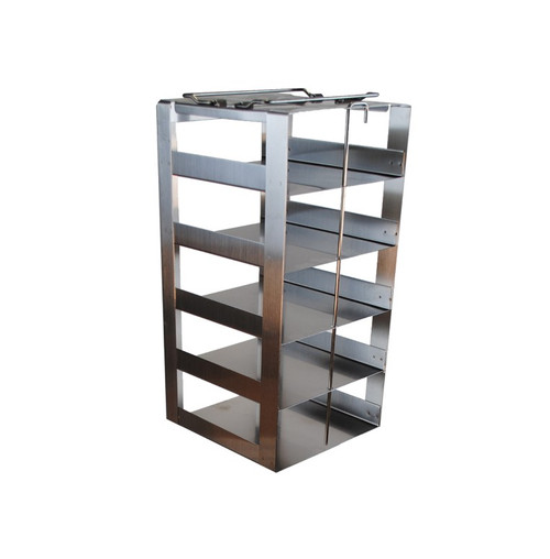[FR-A-CH-2-5] stainless steel laboratory vertical freezer rack for chest freezer 2 boxes capacity 5 cryo boxes 