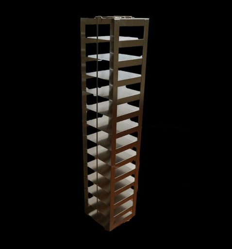 [FR-CH-2-13-100] stainless steel freezer rack for chest freezers to store plastic 100 place hinged cryoboxes 